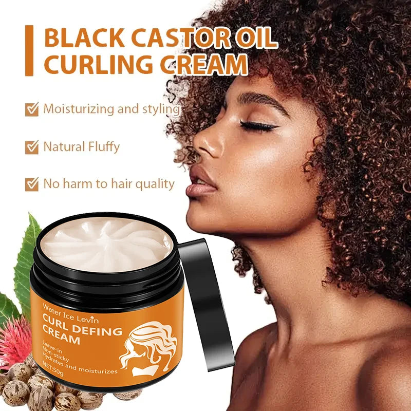 50g Black Castor Oil Curly Hair Cream – Moisturizing & Easy-to-Use, Unisex